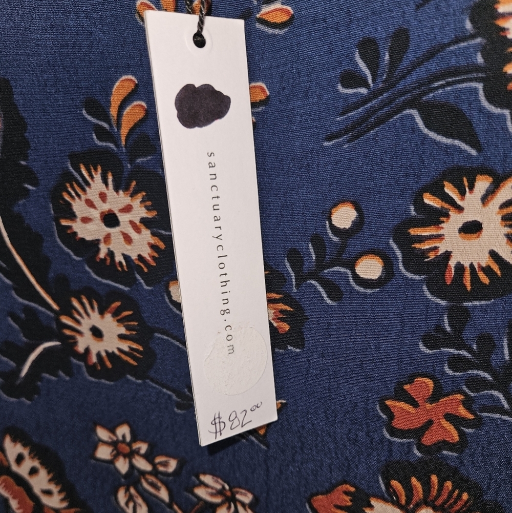 Sanctuary Tilly Flounce Sleeve Blouse, Oversized Size XS, Blue Life, NWT - Picture 10 of 10